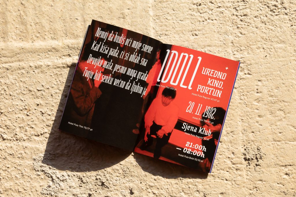 Hotel Pula type specimen Idoli