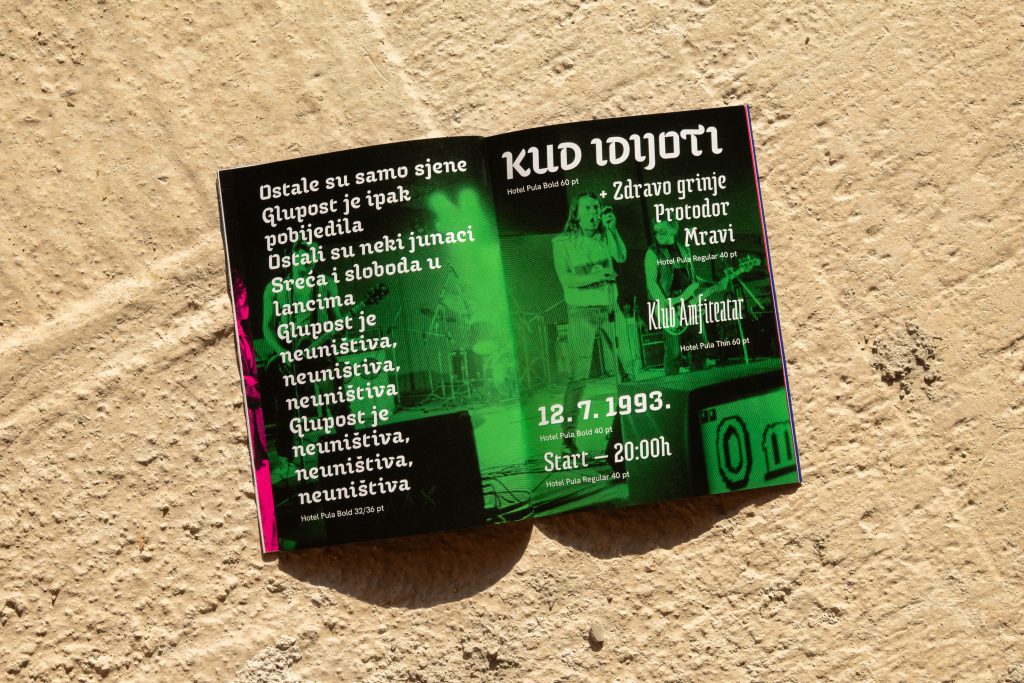 Hotel Pula type specimen KUD Idijoti