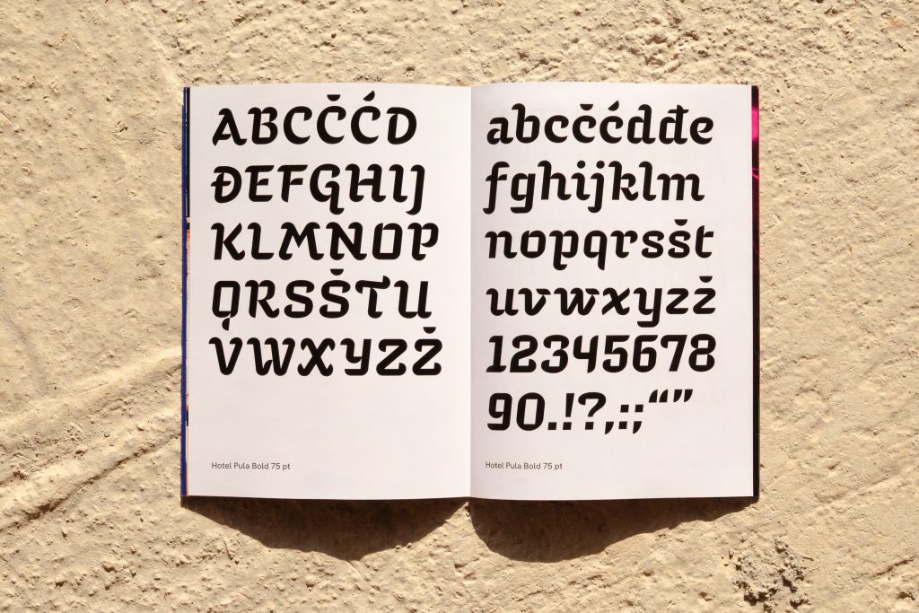 Hotel Pula type specimen bold